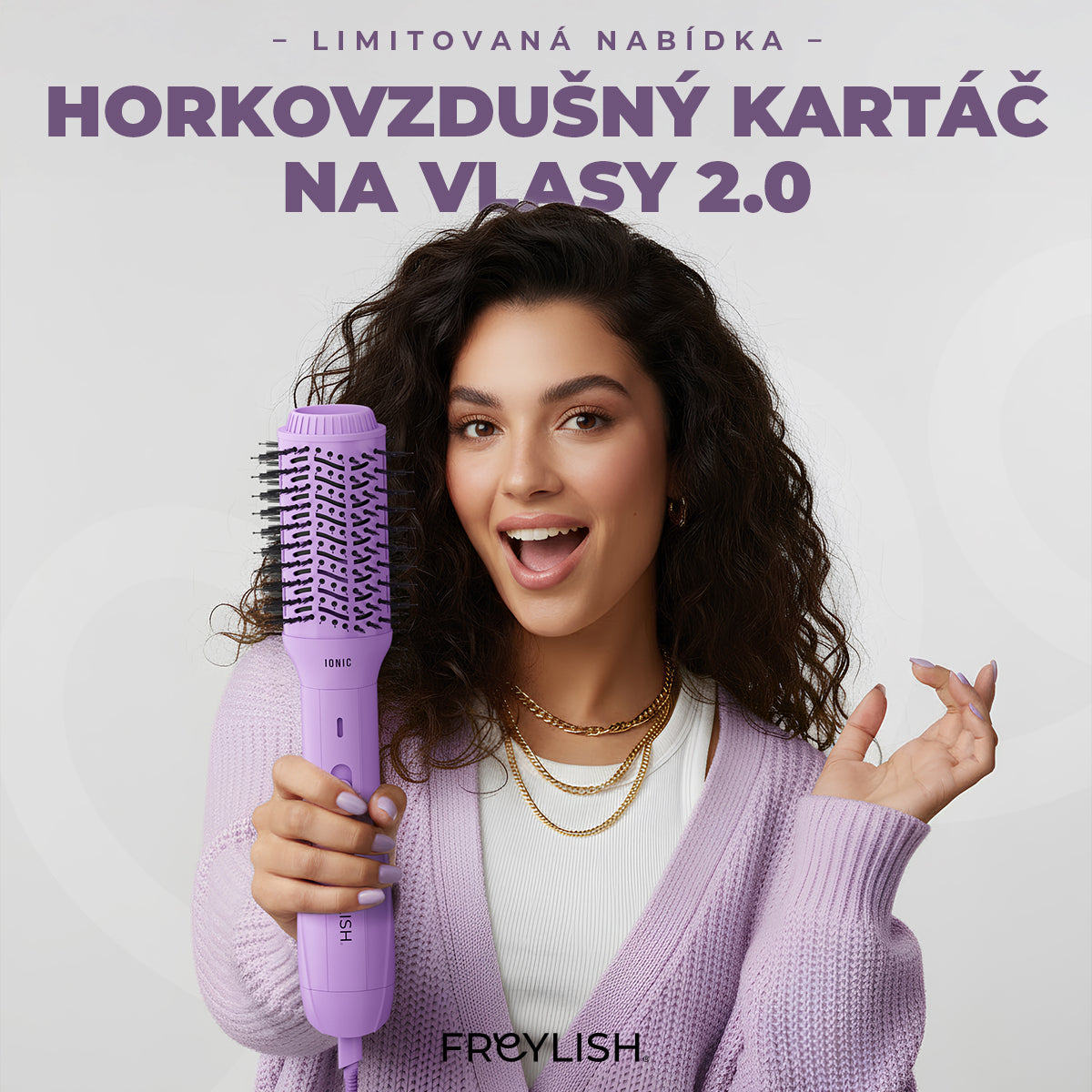 LILA Horkovzdušný kartáč na vlasy