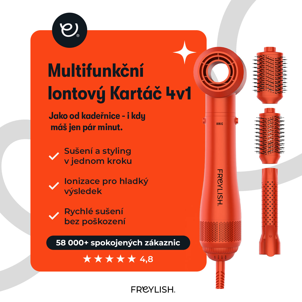 RED Multifunkční Iontový Kartáč 4v1